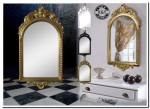 7.0021-L-P Mirror Ambra Antiquegold