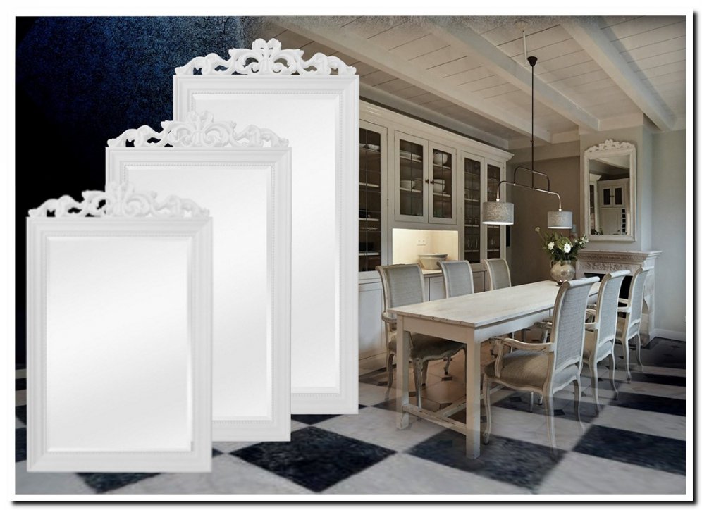 Kuifpiegel Franse stijl Rufino Wit