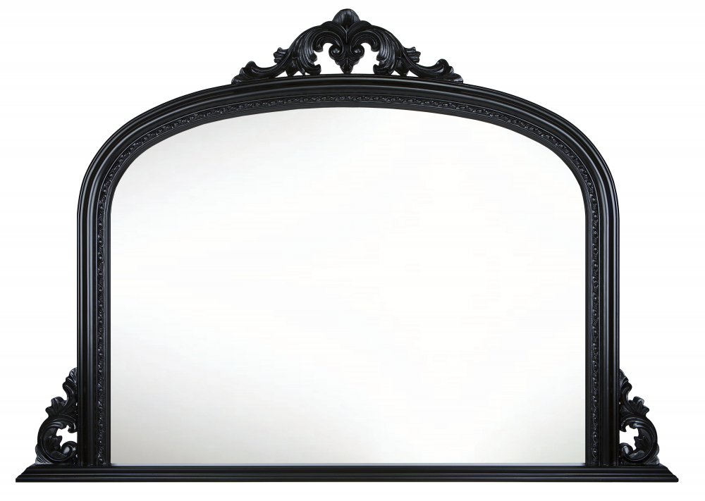 Schouwspiegel met boog en kuif Dax mat zwart