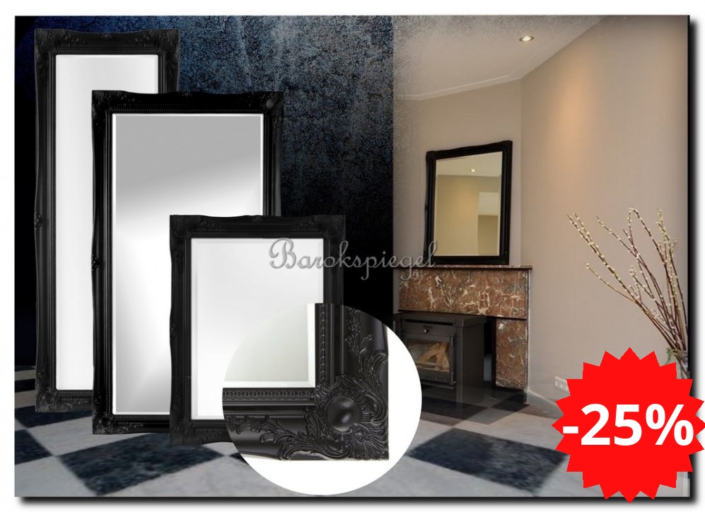 Ethan barok spiegel met zwarte lijst