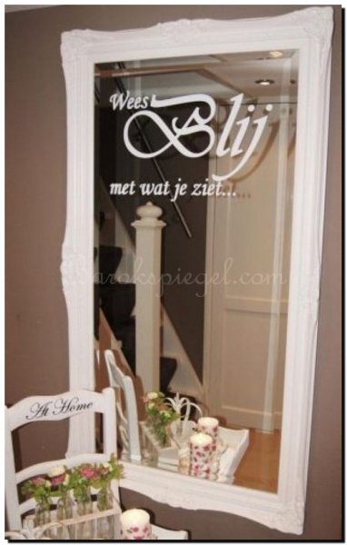 Uw Spiegel In Huis Restaurant Of Hotel Met Handgeschreven Tekst Barokspiegel