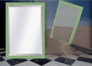Moderne Spiegel Komodo Mintgroen Aanbieding Buitenmaat 68x98cm