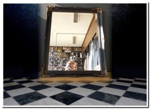 Barok spiegel Denzel Zwart-goud Aanbieding Buitenmaat 61x71cm