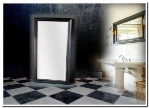 2303agbla_60x120 Klassieke spiegel Nino Zwart met gouden kraal 76x136cm Aanbieding